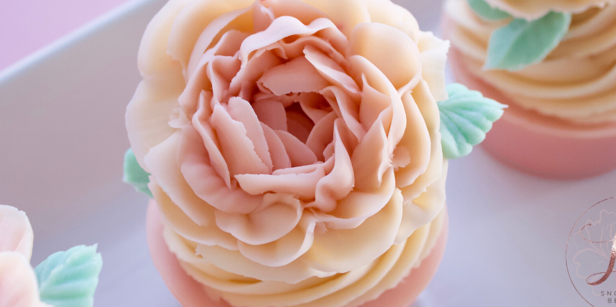 piped peony cupcake soap